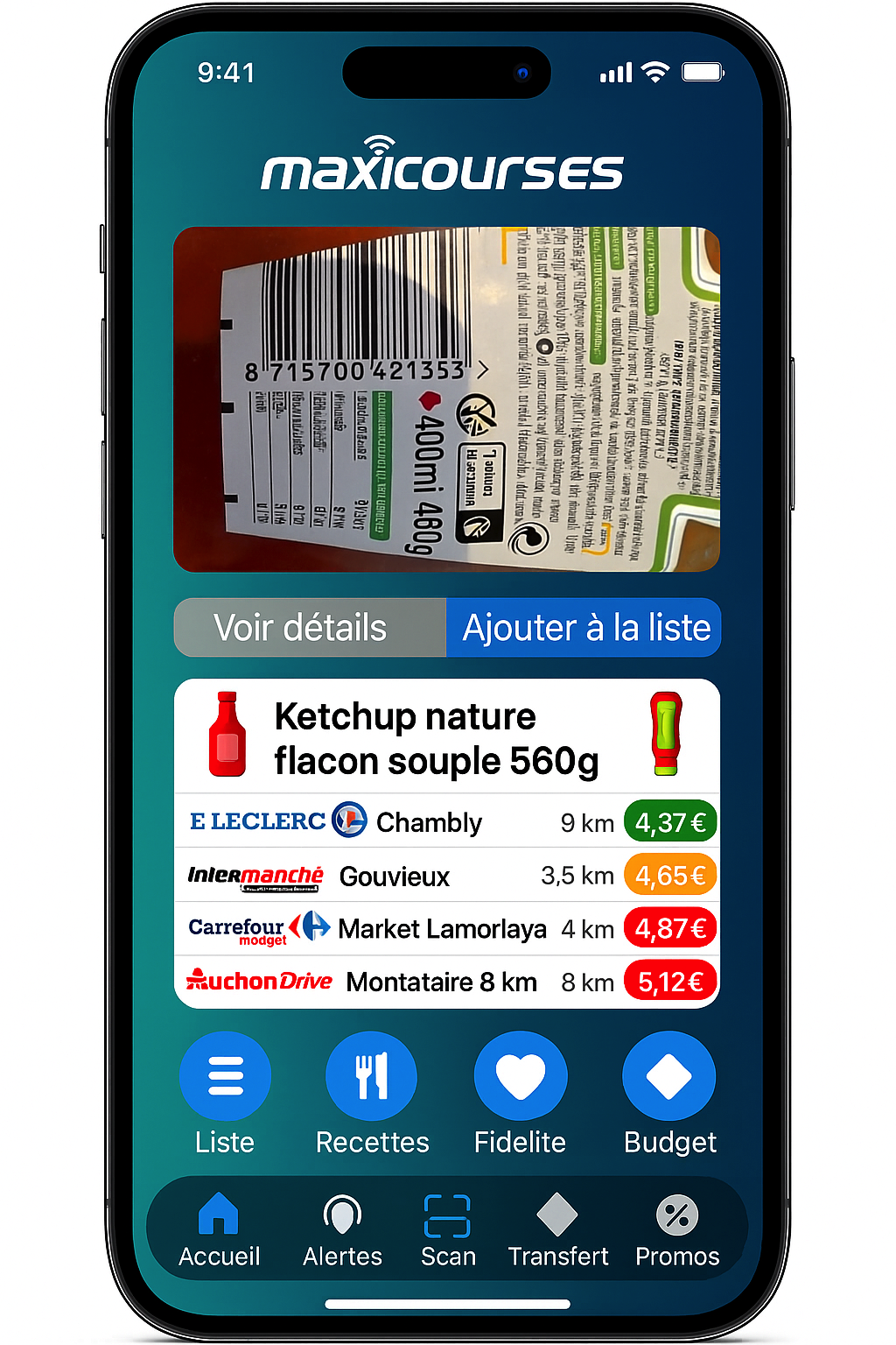 Comparaison des prix sur iPhone